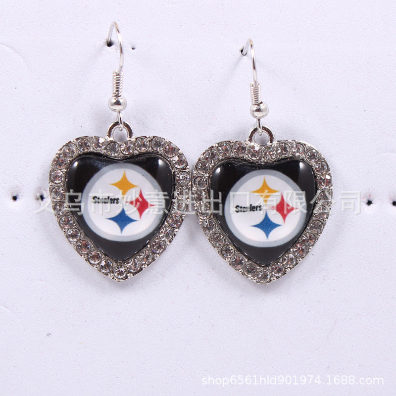Wholesale Diamond Peach Dot  Logo Earrings